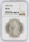1879-S Morgan Silver Dollar NGC MS64 S$1 San Francisco Minted No Reserve