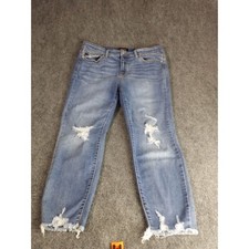 Judy Blue Los Angeles Distressed Raw Hem Jeans Women's Size 15/32 Stretch Boho