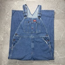 Dickies Overalls Mens 30x30 Blue Denim Bib Carpenter Workwear Utility Bib Pants