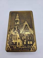 BLECHDOSE Blech Dose Wroclam Ratusz Breslau Rathaus Schmuckdose Antik alt #2