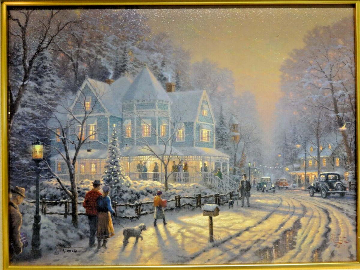 トーマスキンケード A Holiday Gathering クリスマス IO43 Thomas Kinkade A Holiday Gathering 9