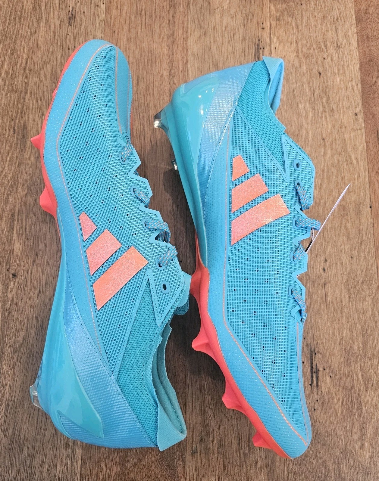 Adidas SM Adizero Electric Miami Dolphins Colorway Team PE Cleats Size 16 IH5032 thumbnail 3