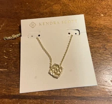 Kendra Scott Decklyn Filigree Pendant Gold Necklace New