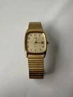 Vintage Timex La Cell Men's Quartz Analog Watch Gold Tone