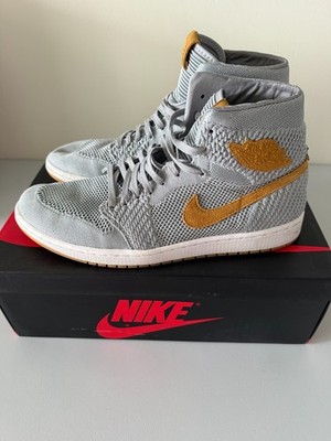 Jordan 1 Retro High Flyknit Size 12 Wolf Grey 919704 025
