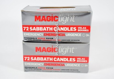 2 MAGIC LIGHT Household Drip-Free Unscented 144 White Sabbath Candles