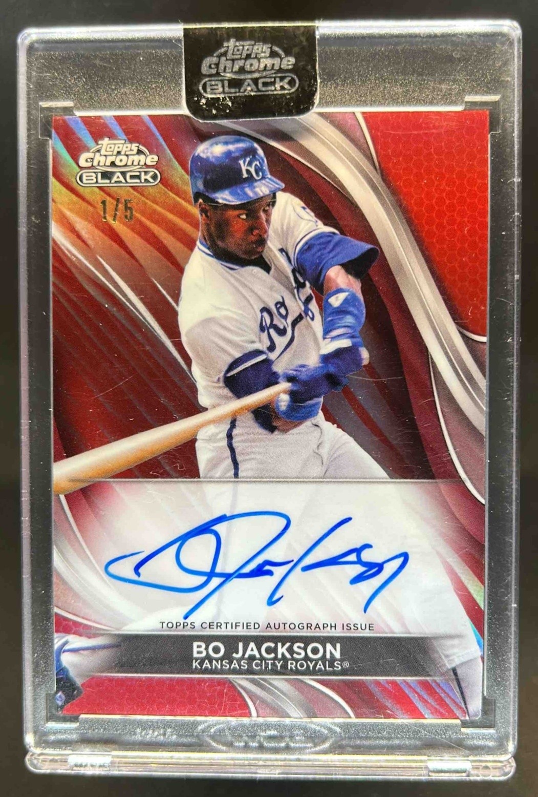 2024 Topps Chrome Black Bo Jackson Auto Red Refractor #1/5 Royals