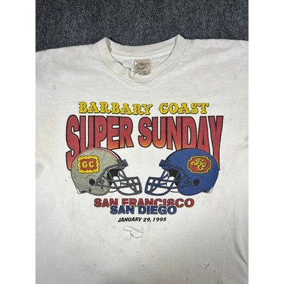 Vintage 1995 Barbary Coast Super Sunday XL Super Bowl Distressed
