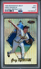 1999 BOWMAN'S BEST ATOMIC REFRACTOR #67 GREG MADDUX 77/100 PSA 9