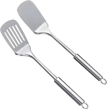 Silver Spatula Set – 13.5" Professional Stainless Steel Spatulas US NEW
