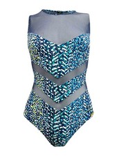 Vince Camuto Women's High-Neck Zip-Back One-Piece Swimsuit 6, Midnight 