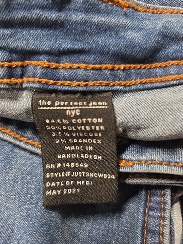 The Perfect Jean NYC Denim Mens Size 40x29 Athletic Fit Blue Dark Wash Stretch - Picture 7 of 7