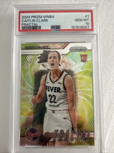 2024 Panini Prizm WNBA Fractal Caitlin Clark #1 (RC) PSA 10 Rookie