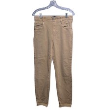 Liverpool Los Angeles Tan Khaki High Rise Raw Hem Skinny Pants Womens Size 8/29