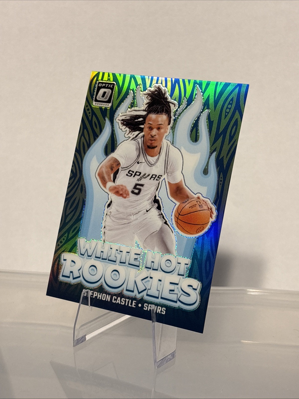 2024 PANINI DONRUSS OPTIC WHITE HOT ROOKIES 6 STEPHON CASTLE LIME GREEN. 178/199