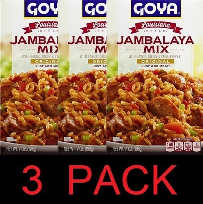 GOYA Louisiana Style Original  JAMBALAYA MIX Garlic Onion Chile Pepper 7 oz 3 PK