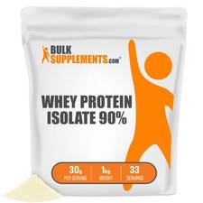 BulkSupplements Whey Protein Isolate 90% Powder Unflavored 1kg 15.35 per gallon
