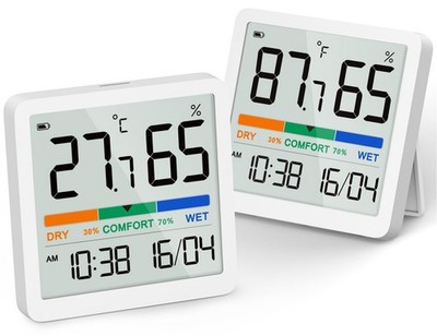 Indoor Hygrometer Thermometer - Digital Temperature & Humidity Monitor with C...