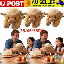 35/45/53CM Highland Cow Plush Pillow Weighted Stuffed Animal Warm Gift AU