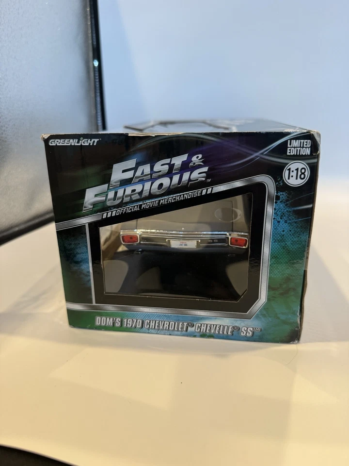 GREENLIGHT FAST AND FURIOUS 1/18 SCALE DOM’S 1970 CHEVELLE SS DIECAST FREE SHIPP - Image 4 of 4