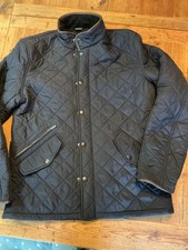 Barbour Men's Powell Quilted Jacket Navy Blue, Size L, Zipped