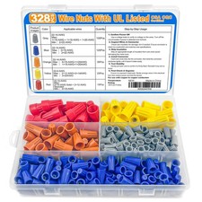 328Pcs UL Listed Wire Nuts Assortment Kit, Wire Nuts Wire Caps Set, Twist-O...