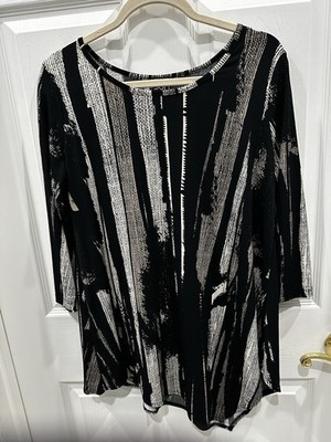 Clara Sun Woo Abstract Asymmetric Tunic Top Oversized Artsy Women s S