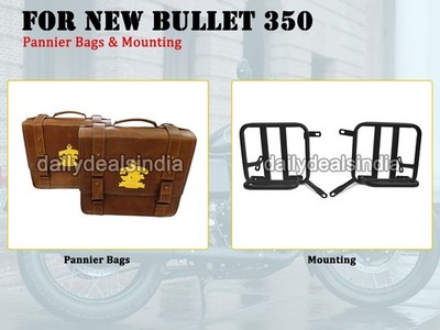 Für Royal Enfield New Bullet 350 Leder Satteltaschen Und Montage D14 2023-25