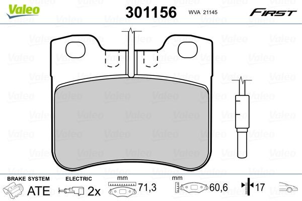 Valeo Bremsbelagsatz, Scheibenbremse 301156 FüR CitroËN Peugeot-image