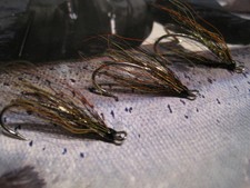 3 V Fly Size 9 Ultimate Gold Body Willie Gunn Salar Double Salmon Flies 