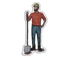 Hardly Working Hardhat Laptop toolbox car garage mancave bumper sticker Tools