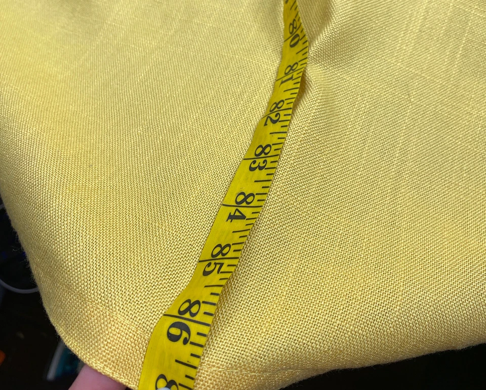 Vintage Tablecloth Yellow Oblong 87x53 Heavy Woven Cotton Linen Blend Easter - Image 3 of 4