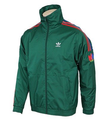 adidas originals adicolor three stripe track jacket in green