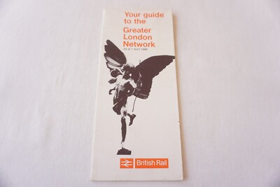 1966 Greater London Railway Network Pocket British Rail Map