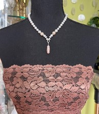 Pearl Jewelry necklace pendent solid Jewelry for women for the bride Handmade