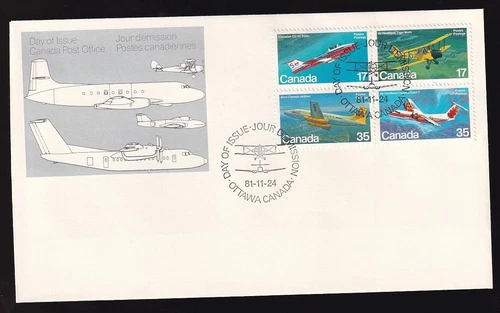 Canada OFDC 1981 Aircraft, sc#903-906 combo
