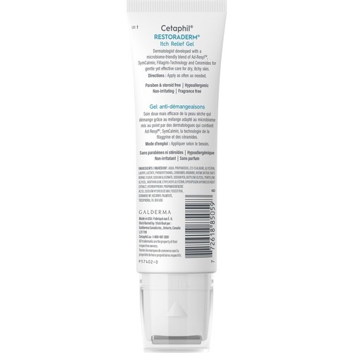 Cetaphil Restoraderm Itch Relief Gel Instant Soothes Dry Skin Gentle 59ml NEW - Picture 2 of 2