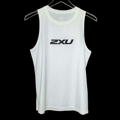 2XU Running Training Tank Top S White Logo Sleeveless  Athleisure Women's