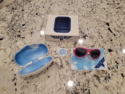 Babiators Pink White Black Age 3-5 Polarized Sunglasses for Toddlers