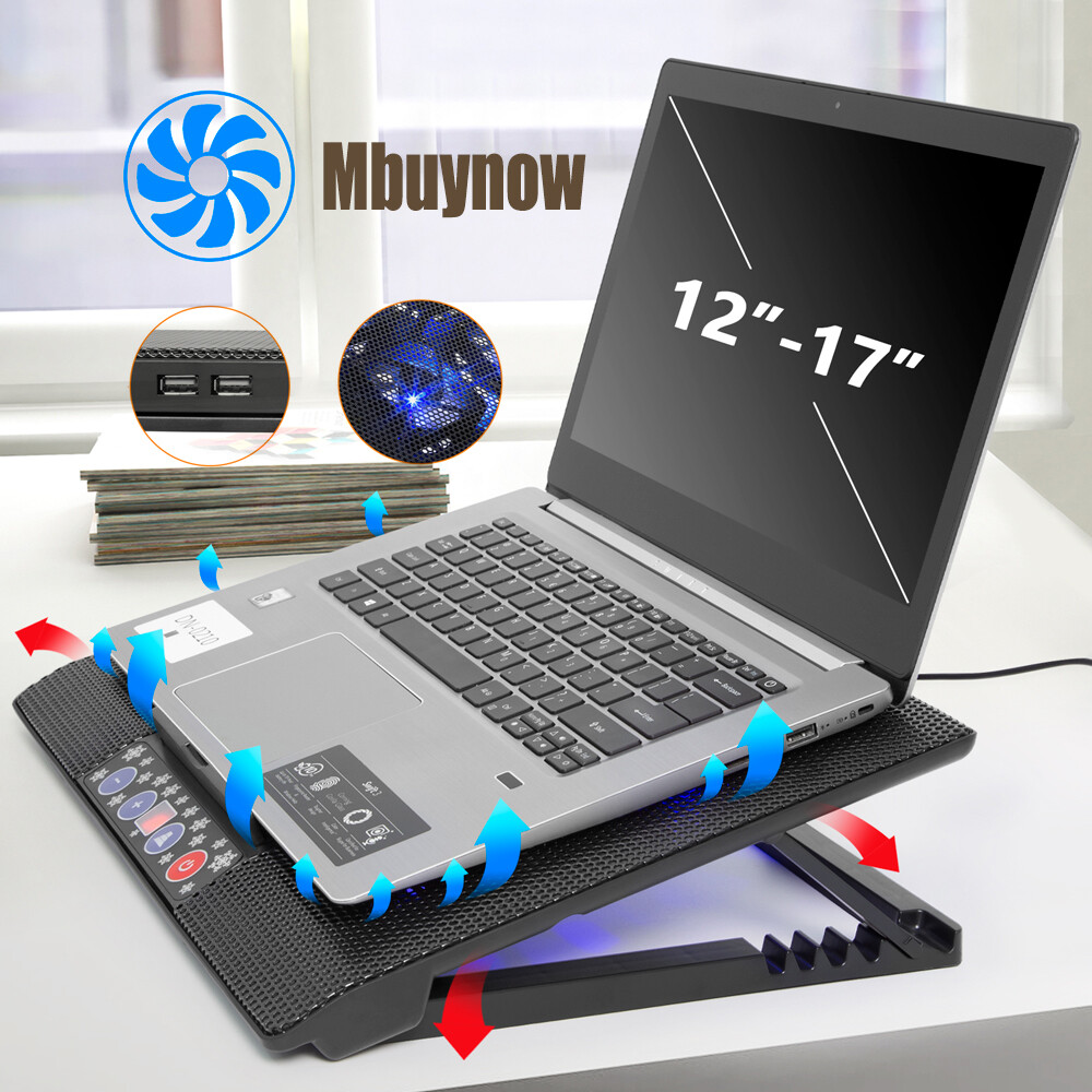 Laptop Stand Cooling Pad Adjustable 4 Speed Mode Radiator 6 Fans Cooler PC