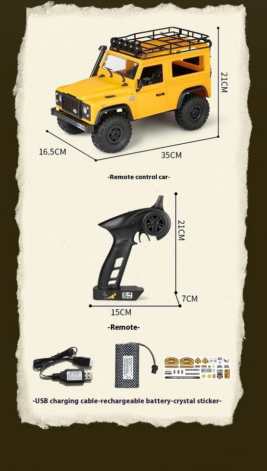 MN98 1:12 MN Model RTR Version RC Car 2.4G 4WD RC Rock Crawler Defender - Image 4 of 4