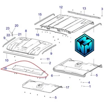 Polaris Ranger 1000XP OEM - Front Panel Upper Roof Inner Liner Patches ZS *NEW*