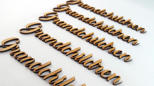 Nipoti Parole Ritaglio Confezione 5 MDF Taglio Laser Legno Artigianale Albero Famiglia Vuoto - Foto 4 di 4
