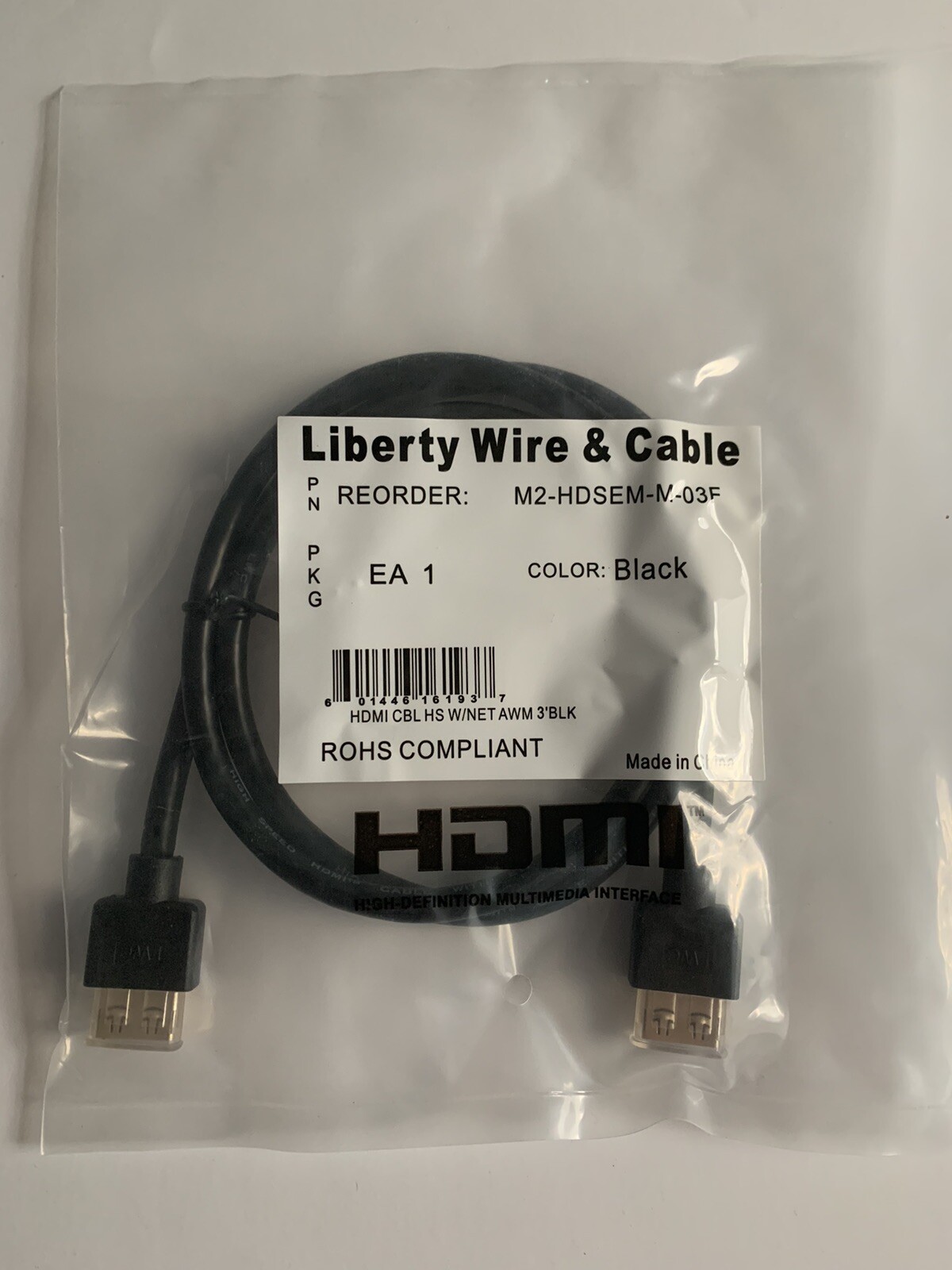3ft 4K HDMI Cable by Liberty Wire & Cable-image
