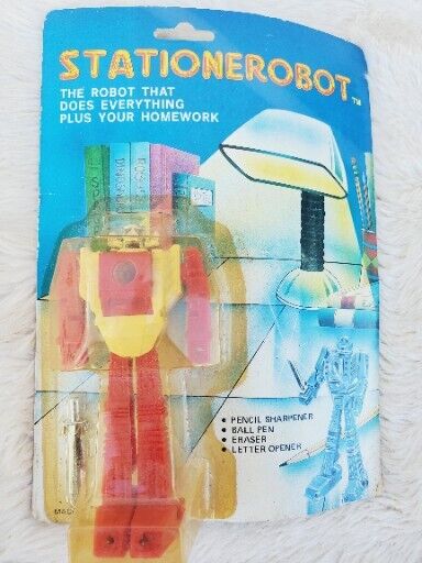 Rare Vintage 1985 STATIONEROBOT School Transforming Robot - 4-in-1 Collectible