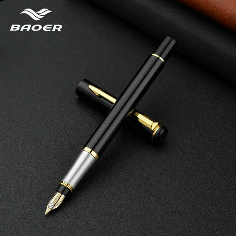 Jinhao Baoer 801 Luxury Executive Stainless Steel Fountain Pen - Foto 7
