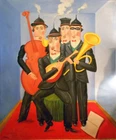 Benjamin Levy, Quartet, Oil on Canvas, signed