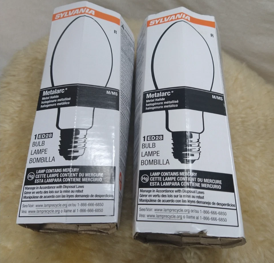 SYLVANIA COMPACT METALARC LAMP LIGHT BULB 175 WATT ED28 SET OF 6 OPEN BOX BUY - Image 2 of 4