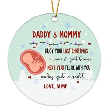 HYTURTLE Daddy  Mommy Enjoy Your Last Christmas in Peace and Quiet Ceramic O...