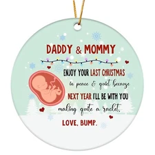 HYTURTLE Daddy & Mommy Enjoy Your Last Christmas in Peace and Quiet Ceramic O...